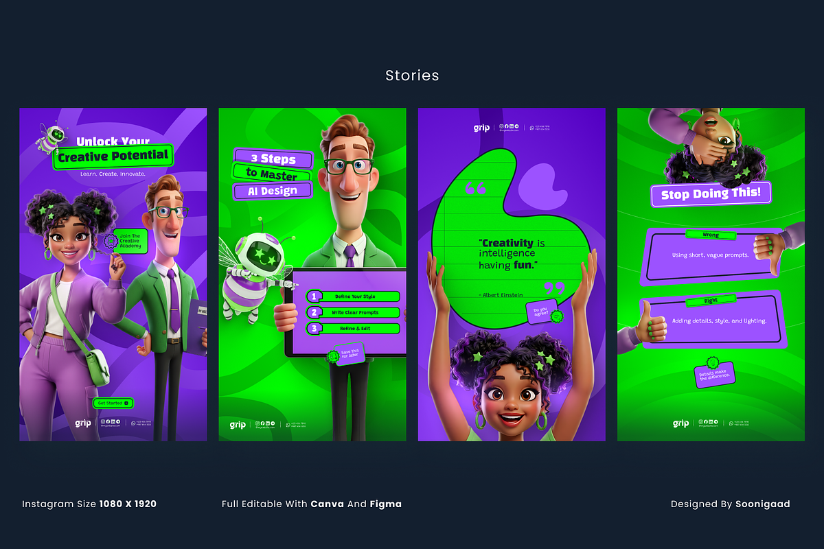 ToonTutor: 3D Educational Social Kit, a Social Media Template by Sooni Gaad (Photo 7 of 10)