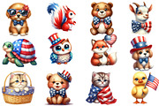 Patriotic Cute Animals Clipart, an Illustration by Designworld (Thumbnail 3 of 6)