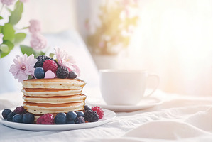 Delicious pancakes with fresh, a Food & Drink Photo by Lermont51