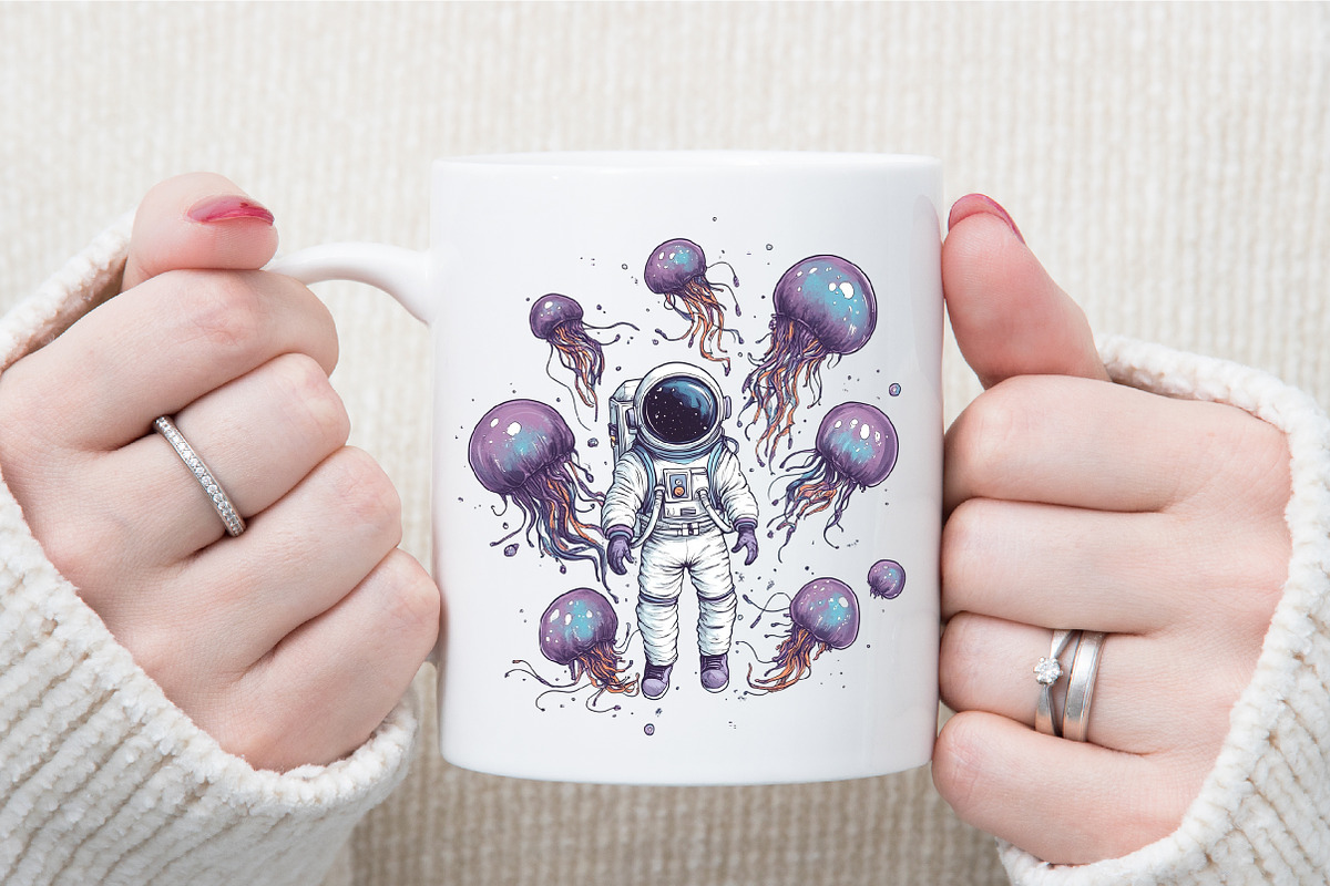 Watercolor Cute Astronaut Clipart, an Illustration by Sublimation Artist (Photo 5 of 6)