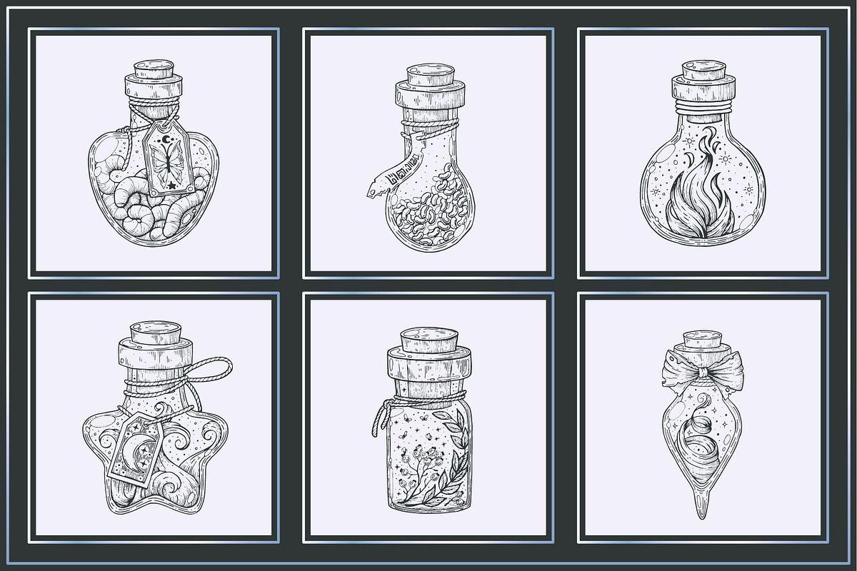A set of witch potions., an Illustration by KS.IVA (Photo 8 of 10)