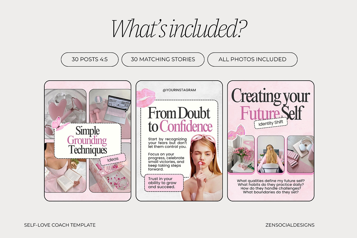 Pink Self-Care Coach Instagram Template preview 4