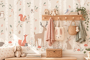 Woodland Kids Wall Mural, a Wallpaper Graphic by by creative paper (Thumbnail 4 of 10)