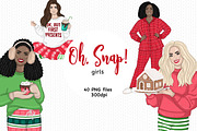 Oh Snap Girls Clipart, a Person Illustration by GlamArtZhanna (Thumbnail 1 of 4)