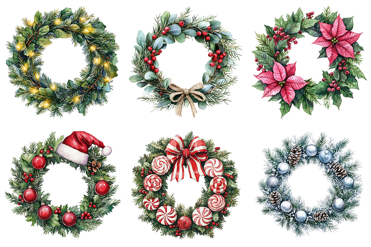 Christmas Wreath Drawing Clipart, an Illustration by Daily.Designs (Photo 3 of 5)