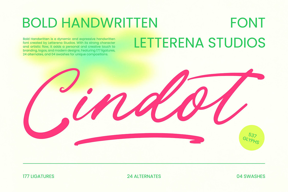 Cindot Bold Handwritten Font, a Script Font by Letterena Studios Script (Photo 1 of 10)
