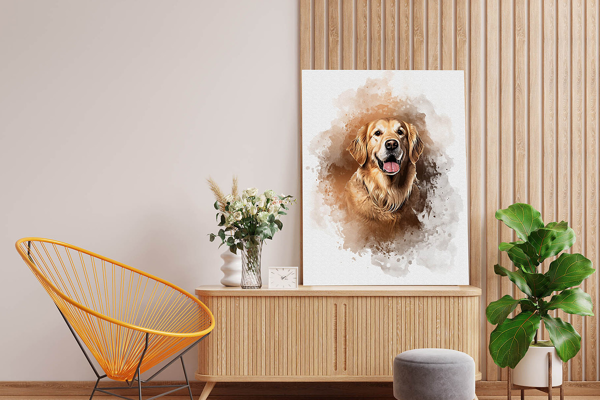 Dog Watercolor Painting Bundle, an Action Add-On by Photoshop Action (Photo 7 of 14)