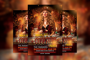 Hot Country Party Flyer Template