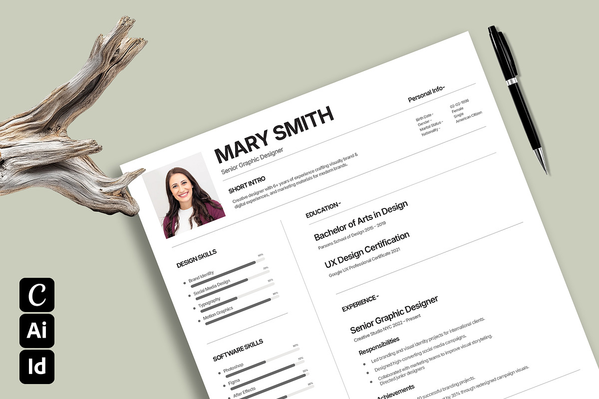 Resume Duo Pack, a Resume Template by Templeste (Photo 2 of 7)