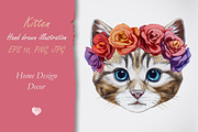 Kitten / Decor, an Animal Illustration by Victoria_Novak (Thumbnail 1 of 3)