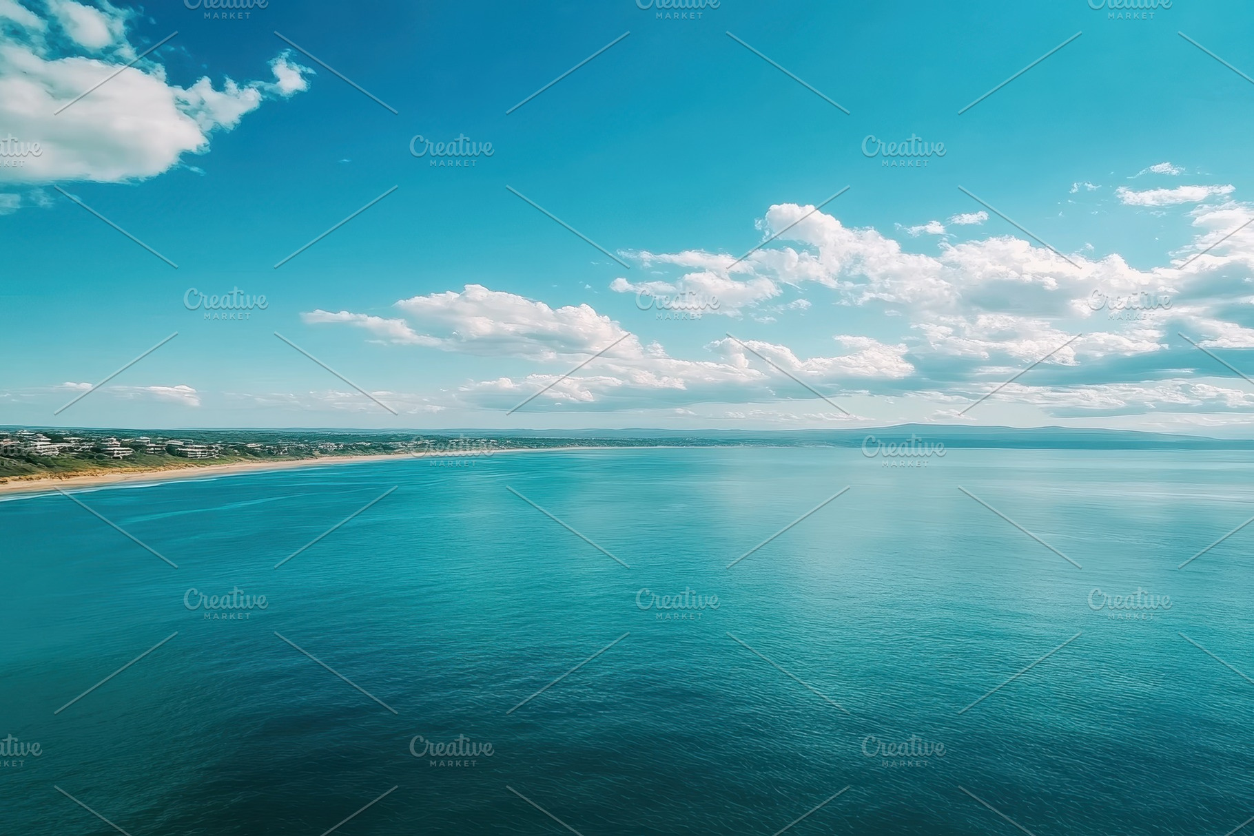 Serene views of blue sky and calm se, a Photo by Iftikhar Alam