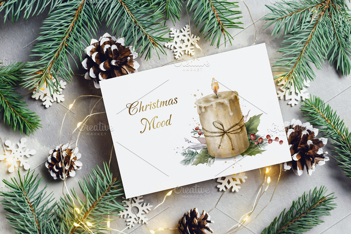 Christmas Candles Clipart., a Decorative Illustration by VetaDesign (Photo 3 of 7)