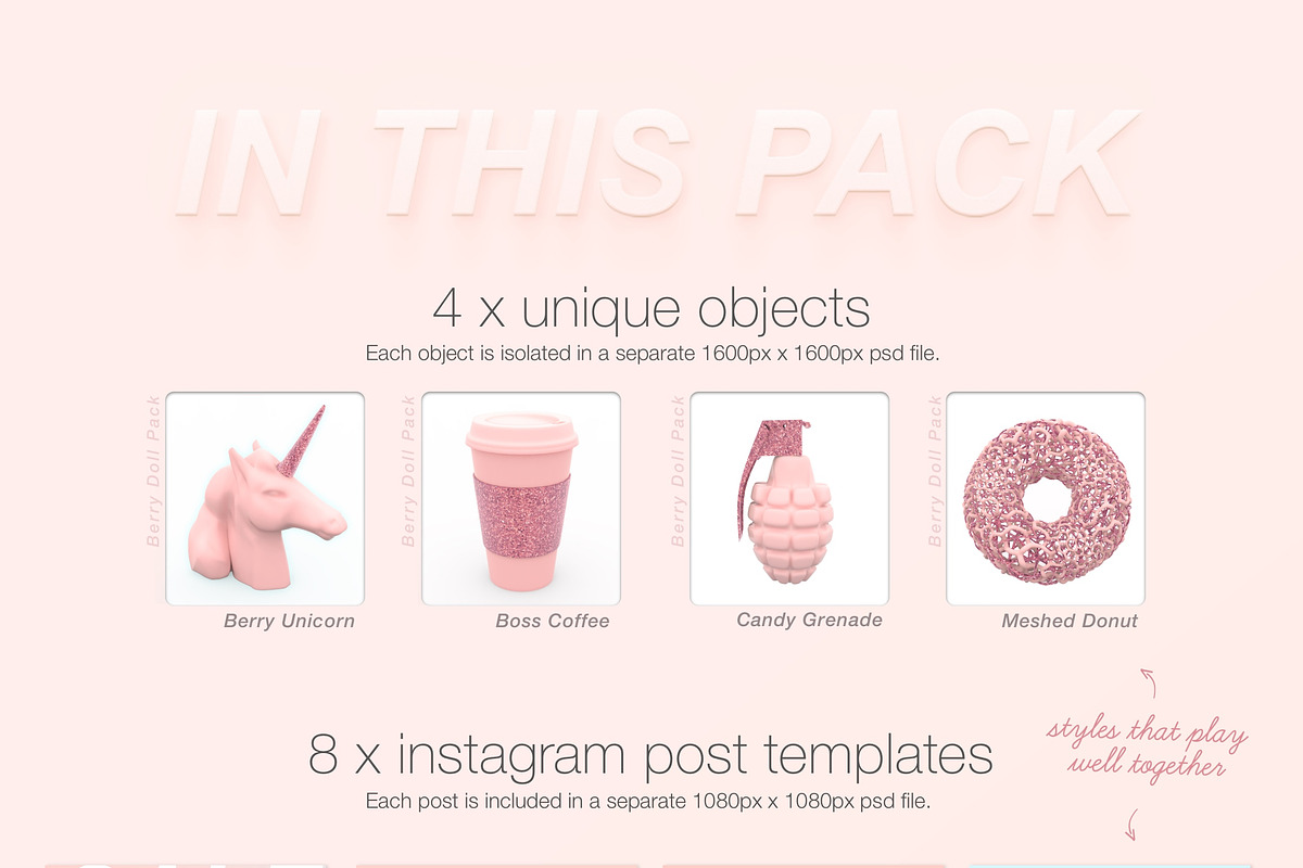 Instagram Pack | BERRY DOLL, a Social Media Template by exuuma (Photo 3 of 7)