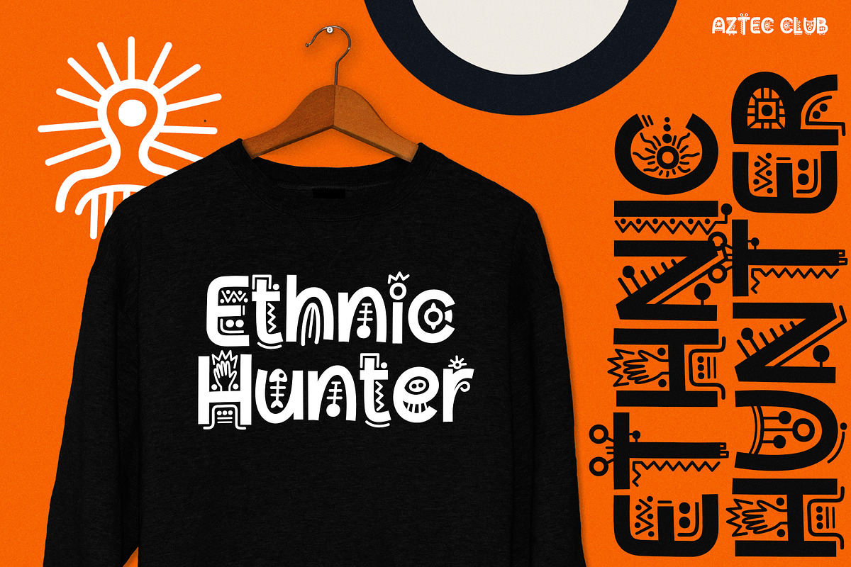 Aztec Club - Display Decorative, a Font by HIRO.std (Photo 2 of 9)