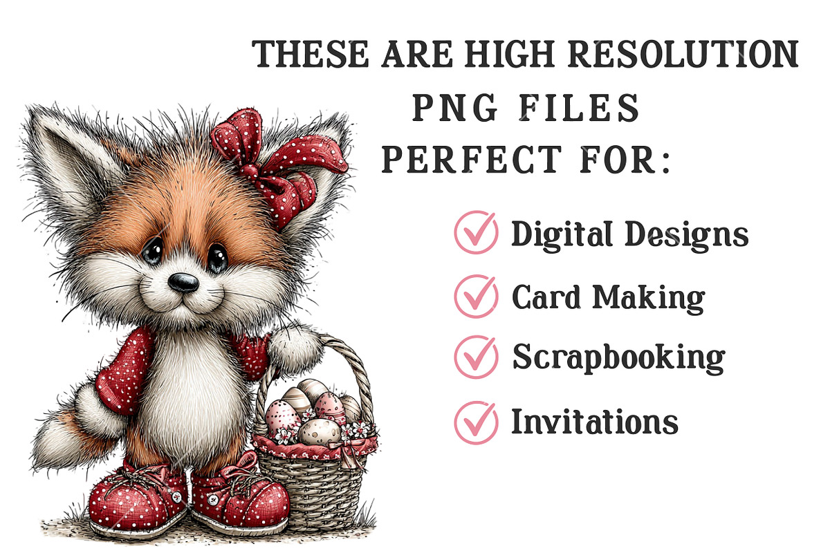 Whimsical Easter Fox Clipart, an Illustration by OK Design (Photo 6 of 6)
