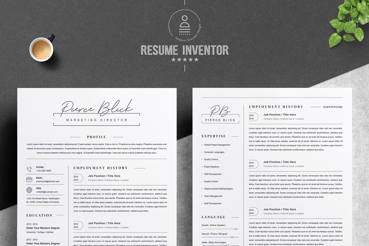 Clean Resume / CV Template, a Resume Template by ResumeInventor (Photo 2 of 6)
