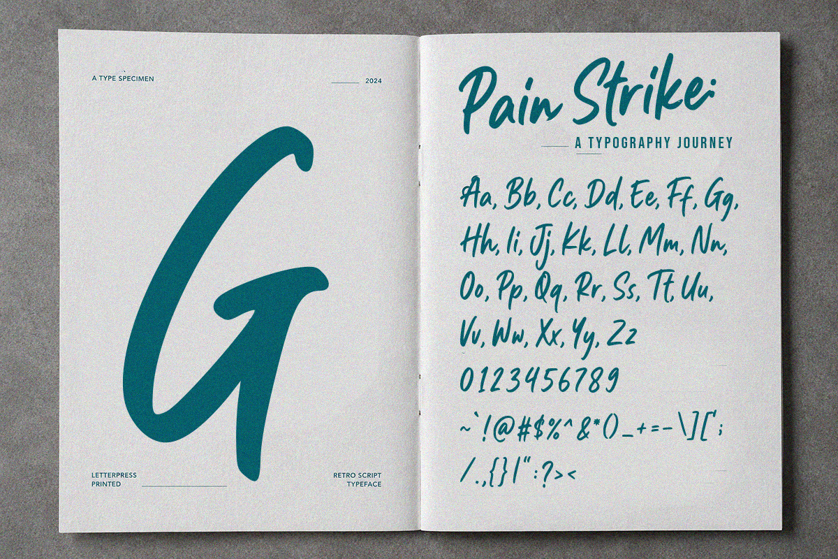 Pain Strike, a Script Font by Struggle Studio (Photo 7 of 8)