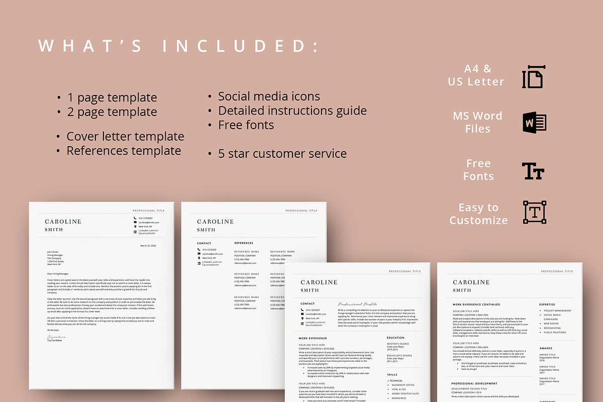 Resume template Word & cover letter, a Resume Template by StylusDesigns (Photo 6 of 6)