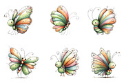 Whimsical Spring Butterfly Clipart, an Illustration by CreationArt (Thumbnail 5 of 7)