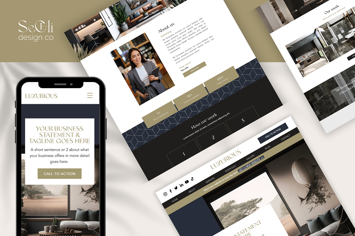 Luxurious Wix Website Template, a Wix Template by Sechi Design Co (Photo 3 of 5)