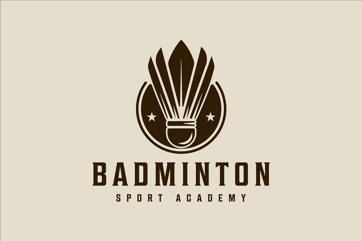 shuttlecock of badminton emblem logo, a Branding & Logo Template by zyxroun shop