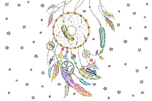 Dream catcher with sea items
