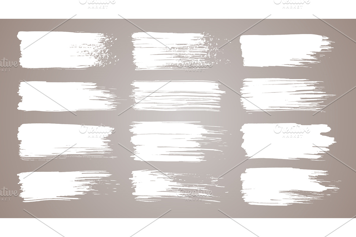 Vector paint brush set. White ink, an Illustration by the8monkey