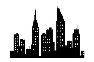 Vector City Silhouette. Modern Urban