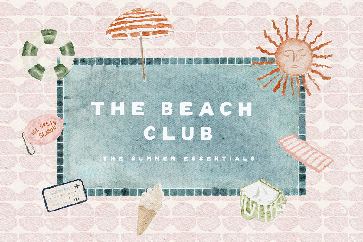 Hand Drawn Watercolor Summer Icons, an Object Graphic by Laras Wonderland (Photo 8 of 20)
