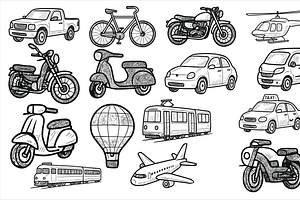 Transportation Icon Set, an Object Graphic by nikagraphic