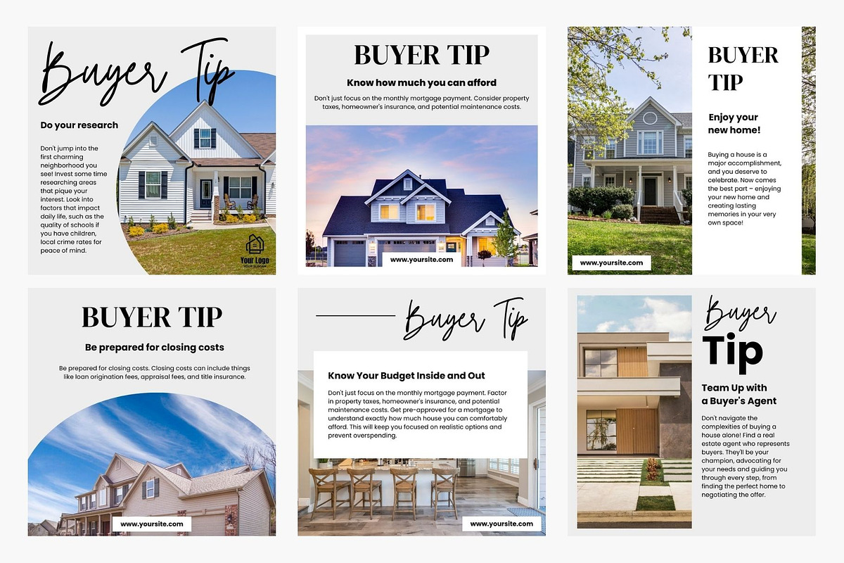 12 Real Estate Buyer Tips Canva, a Social Media Template by TemplatePlus.net (Photo 3 of 7)