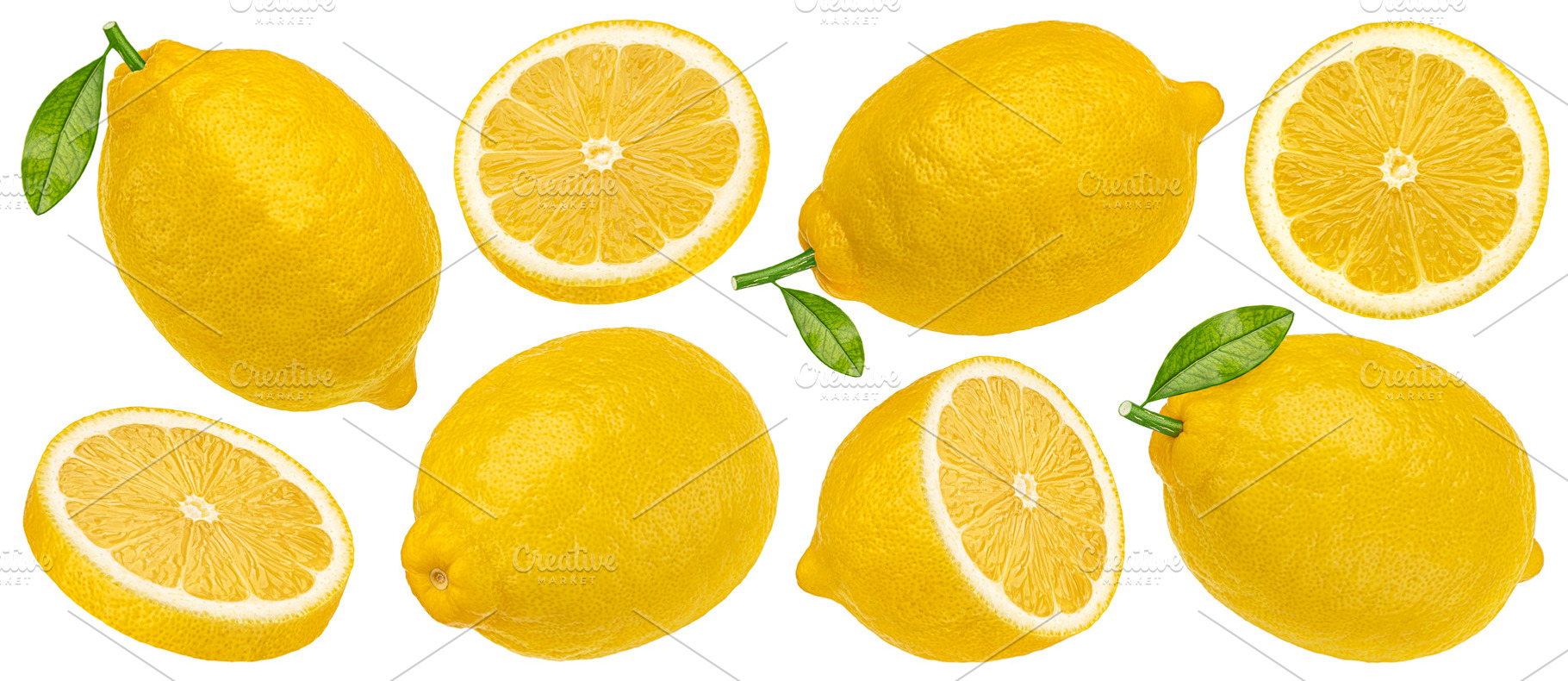 Lemon fruits isolated on white, a Food & Drink Photo by Max Lashcheuski