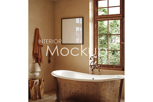 Frame mockup in home interior, a Print Template by Artjafara
