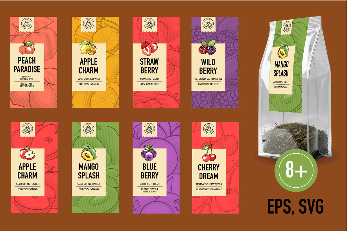 Fruit Design Kit – Vintage Templates, a Food Illustration by Lettering_Logo (Photo 6 of 14)