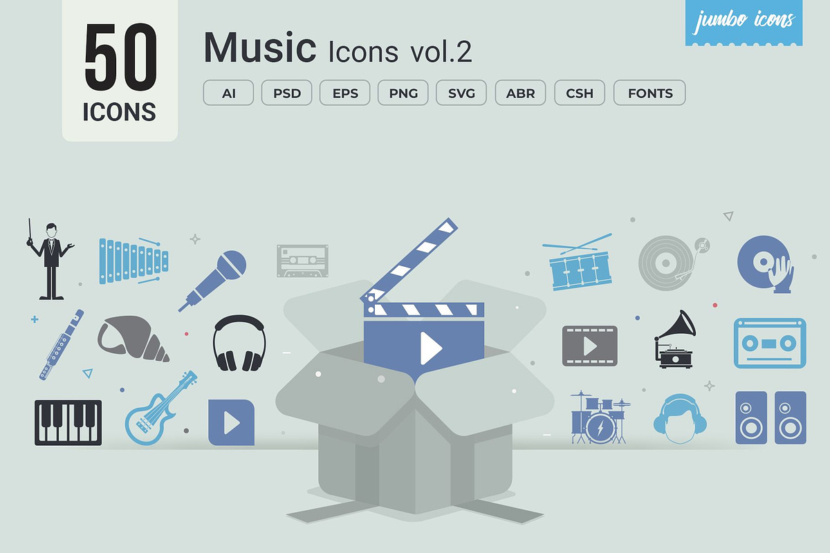Music Glyph Icons V2, a Solid Icon by Jumbo Icons (Photo 1 of 5)