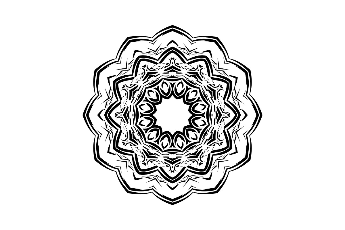 Ornamental Black White Mandala Pack, a Decorative Illustration by NJ Himel (Photo 6 of 103)
