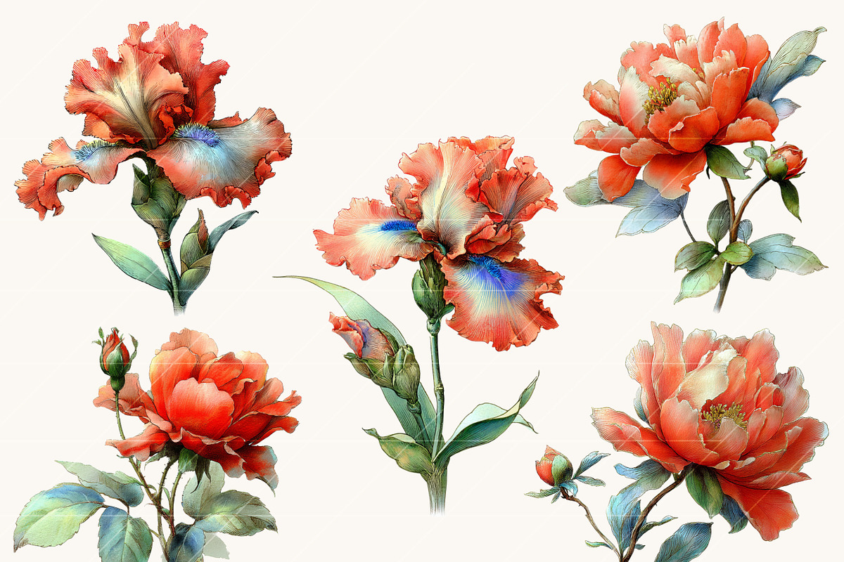 Whimsical Spring Flower Clipart, an Object Illustration by Design Scotch (Photo 4 of 9)