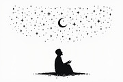 Night Sky Zen Meditation Bundle, an Illustration by hafijul (Thumbnail 2 of 9)