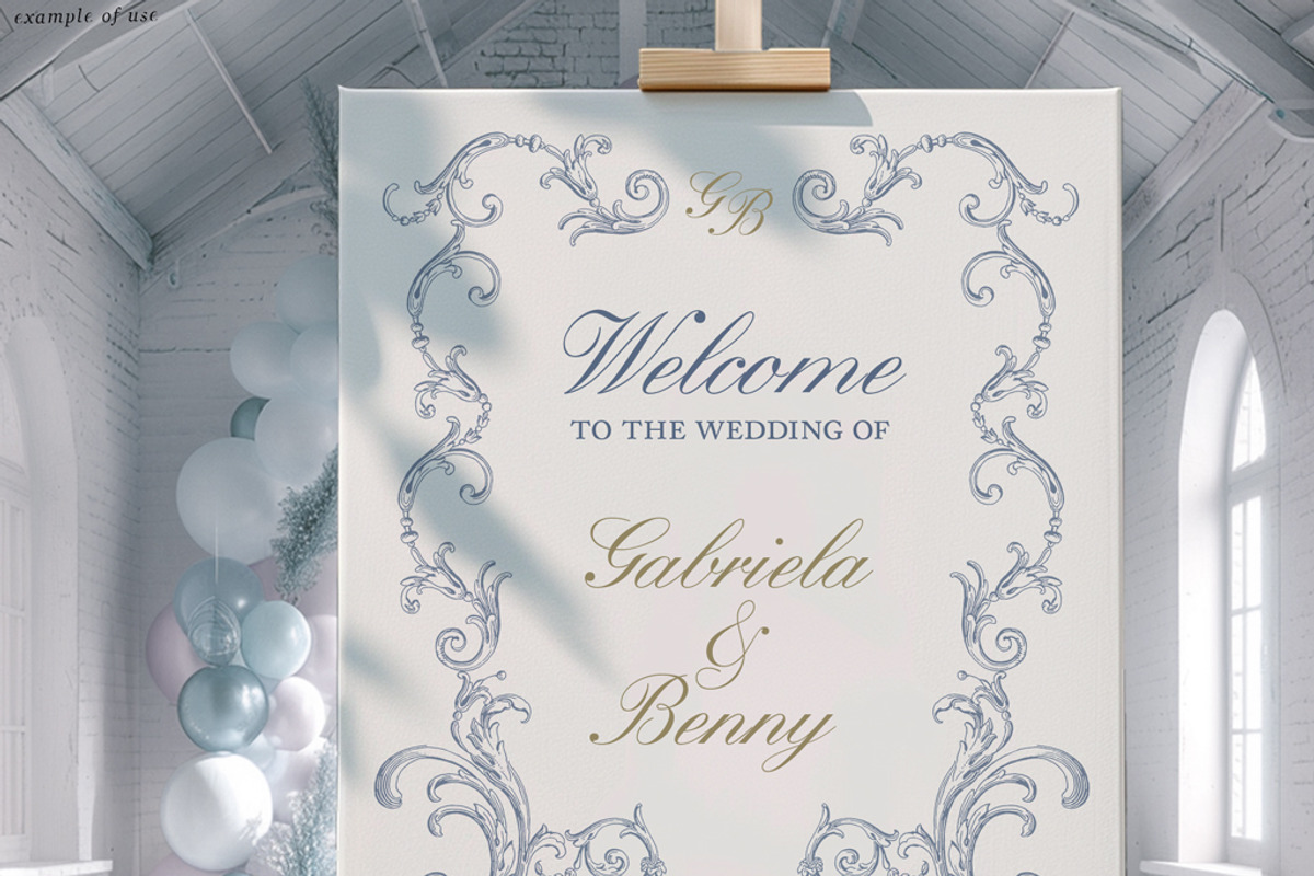 Wedding clip art blue baroque frames, a Decorative Illustration by GrafikBoutique (Photo 9 of 11)