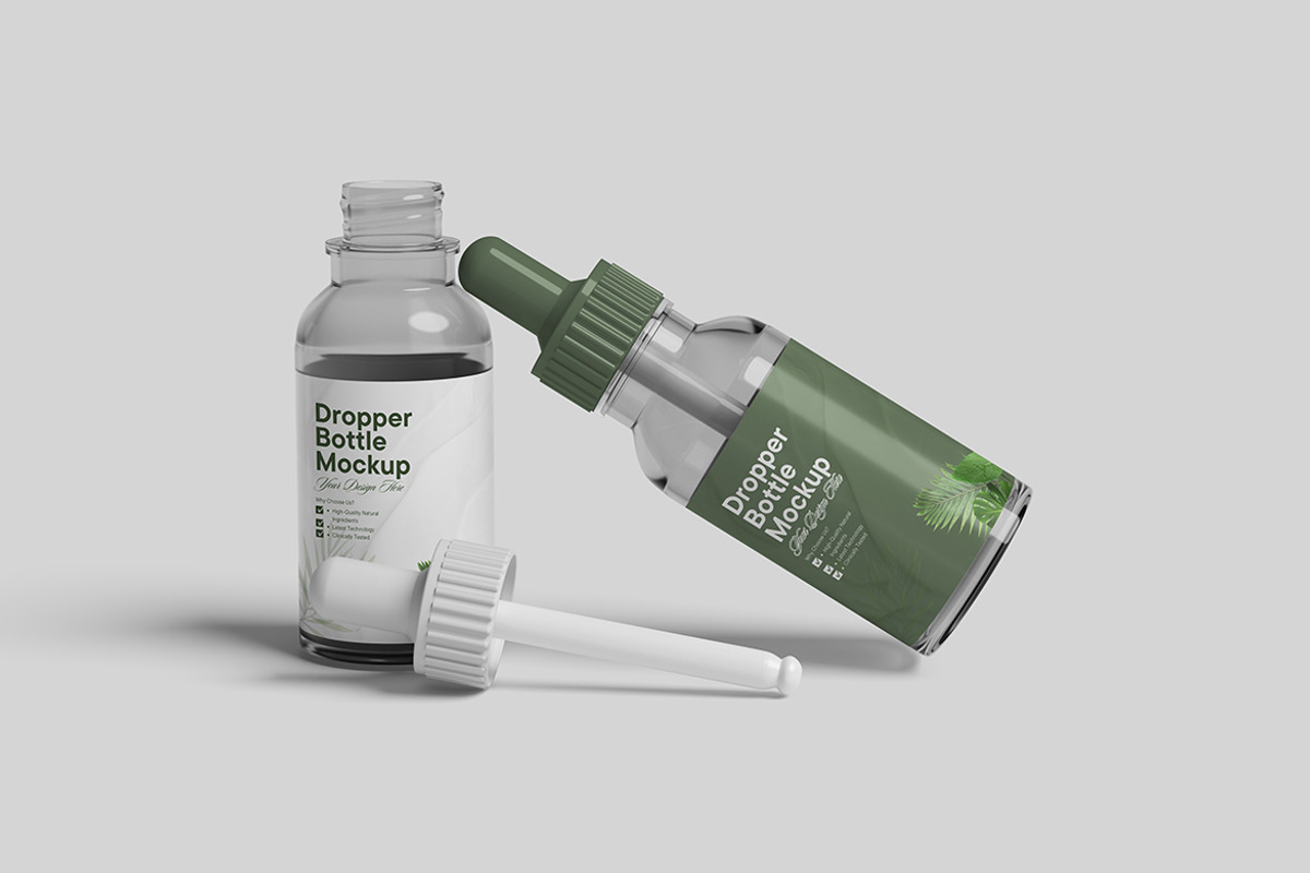 Dropper Bottle Mockup, a Packaging Mockup by seramoe (Photo 2 of 5)