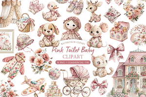 Baby Toile Nursery Graphics, an Illustration by MockupWizard