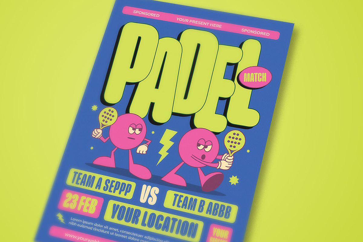 Padel Match Flyer Template, a Flyer Template by megarez (Photo 4 of 4)