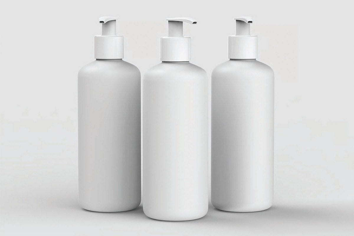 Three Dispenser Bottle Mockup, an Advertising Mockup by skybluecreative (Photo 2 of 3)