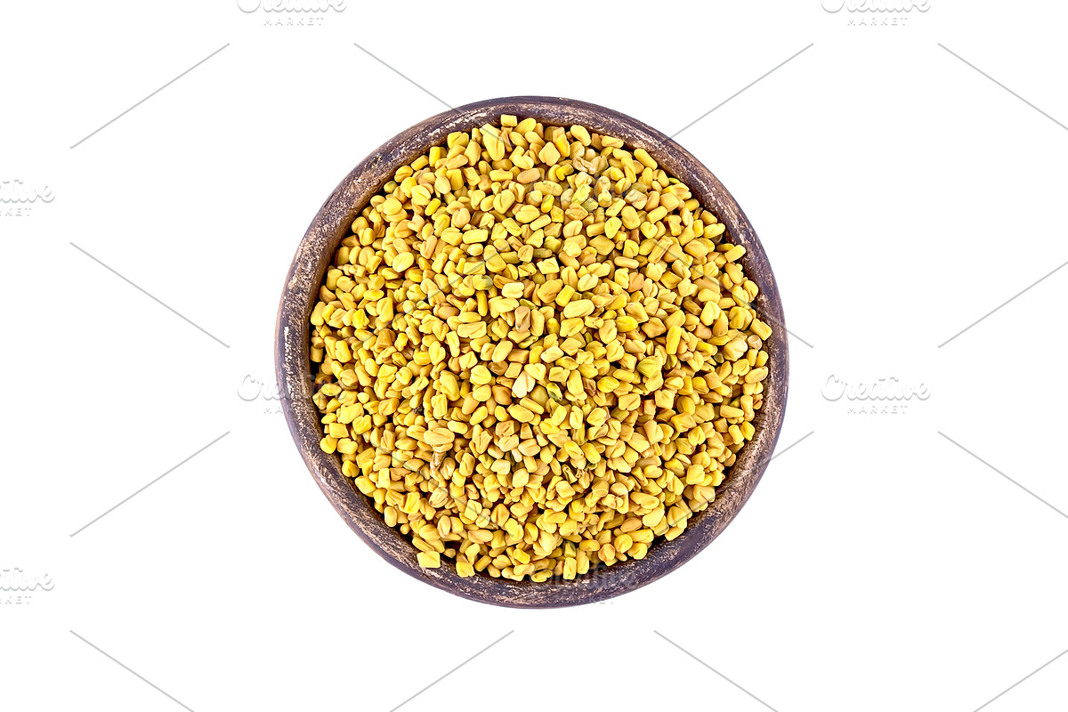 Fenugreek in bowl isolated, a Food & Drink Photo by rezkrr (Photo 2 of 3)