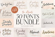 The Ultimate! 50 Fonts Bundle!, a Script Font by Letterative Studio (Thumbnail 1 of 5)