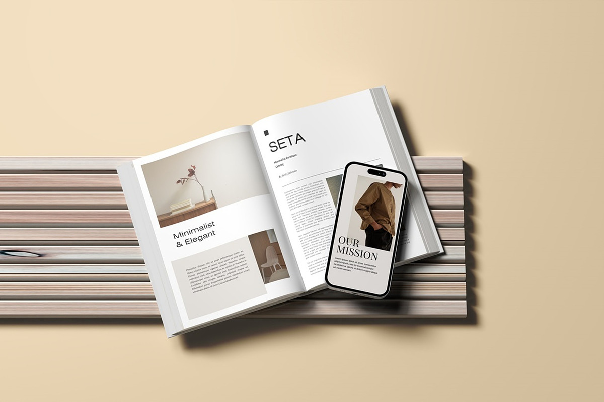 Book and phone mockup, a Product Mockup by Sweetdady (Photo 3 of 3)