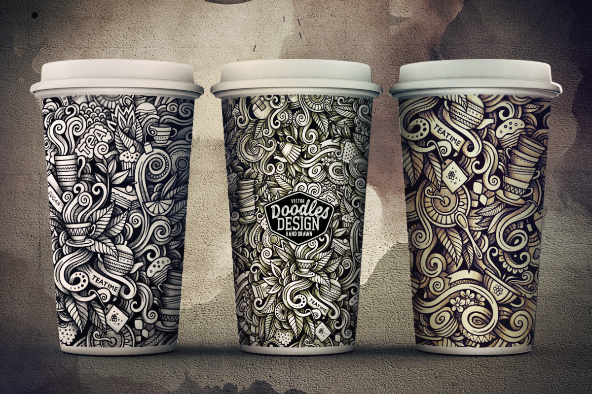 Tea Graphic Doodles Patterns, a Pattern Graphic by BALABOLKA (Photo 6 of 6)