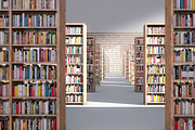 Book shelves, a Furniture 3D Model by happy brush (Thumbnail 1 of 9)