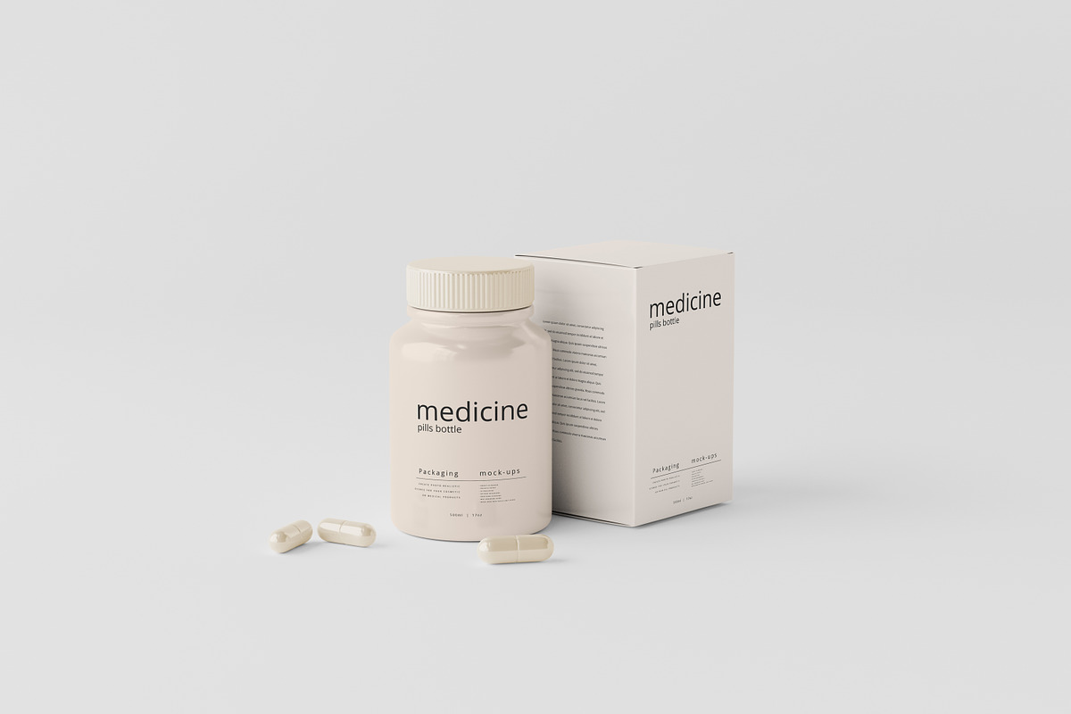 Capsules Bottle Mockups, a Cups & Container Mockup by pmvch (Photo 10 of 10)