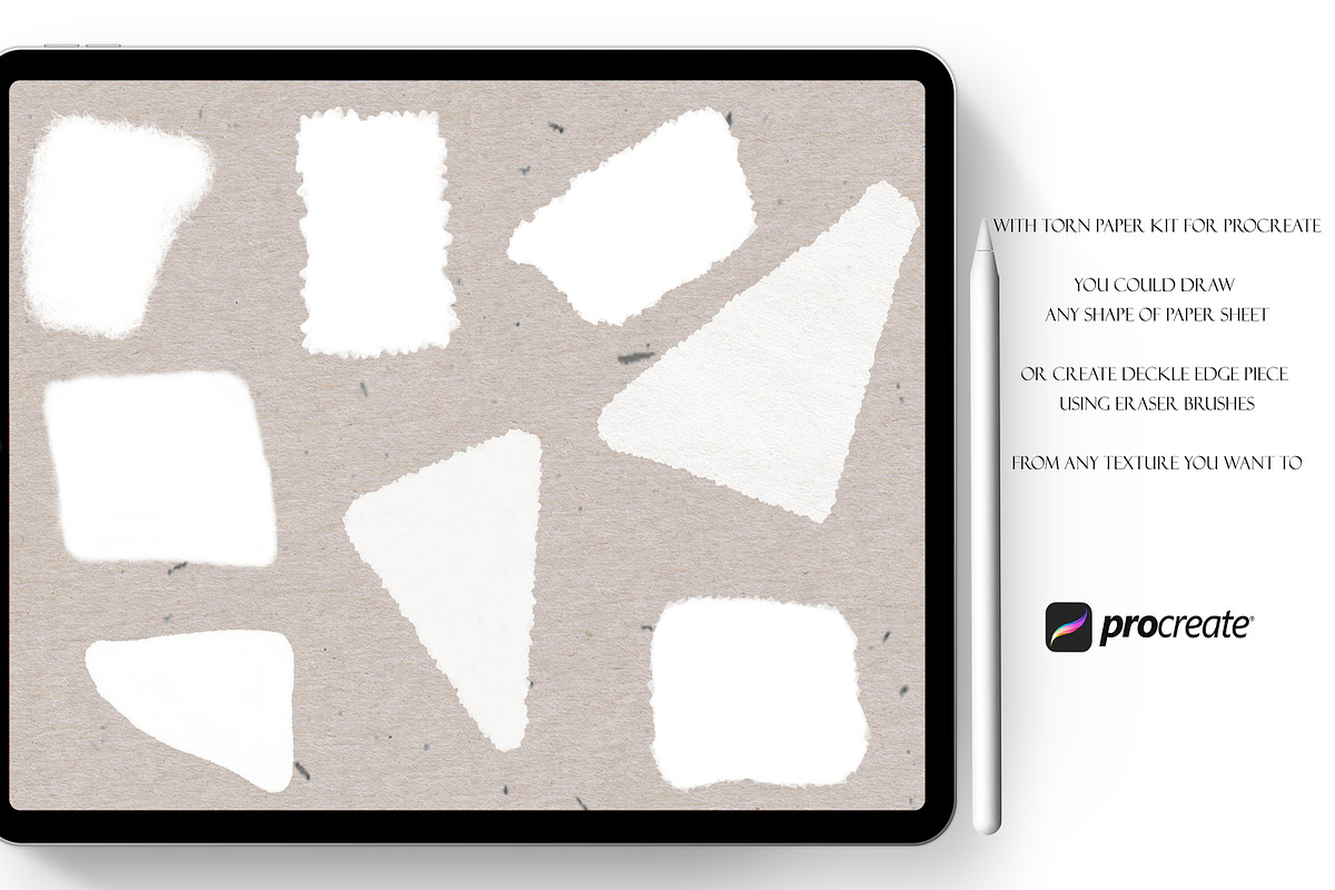Torn Paper Kit for Procreate, a Brush Add-On by Liquid Amethyst Art (Photo 6 of 12)